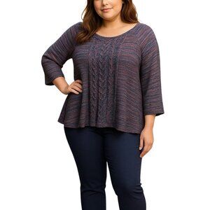 Avenue Pink Blue Tunic Sweater Women's Size 22/24